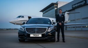 Executive travel London chauffeur service at Farnborough Airport